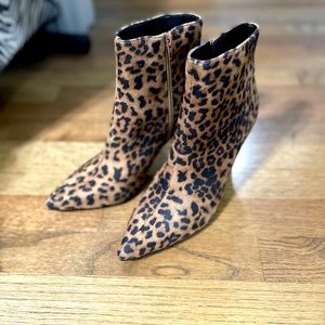 Leopard print ankle boots